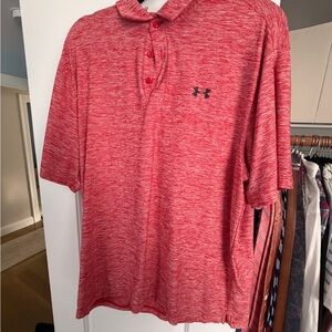 Under Armour Red Heather Polo Shirt